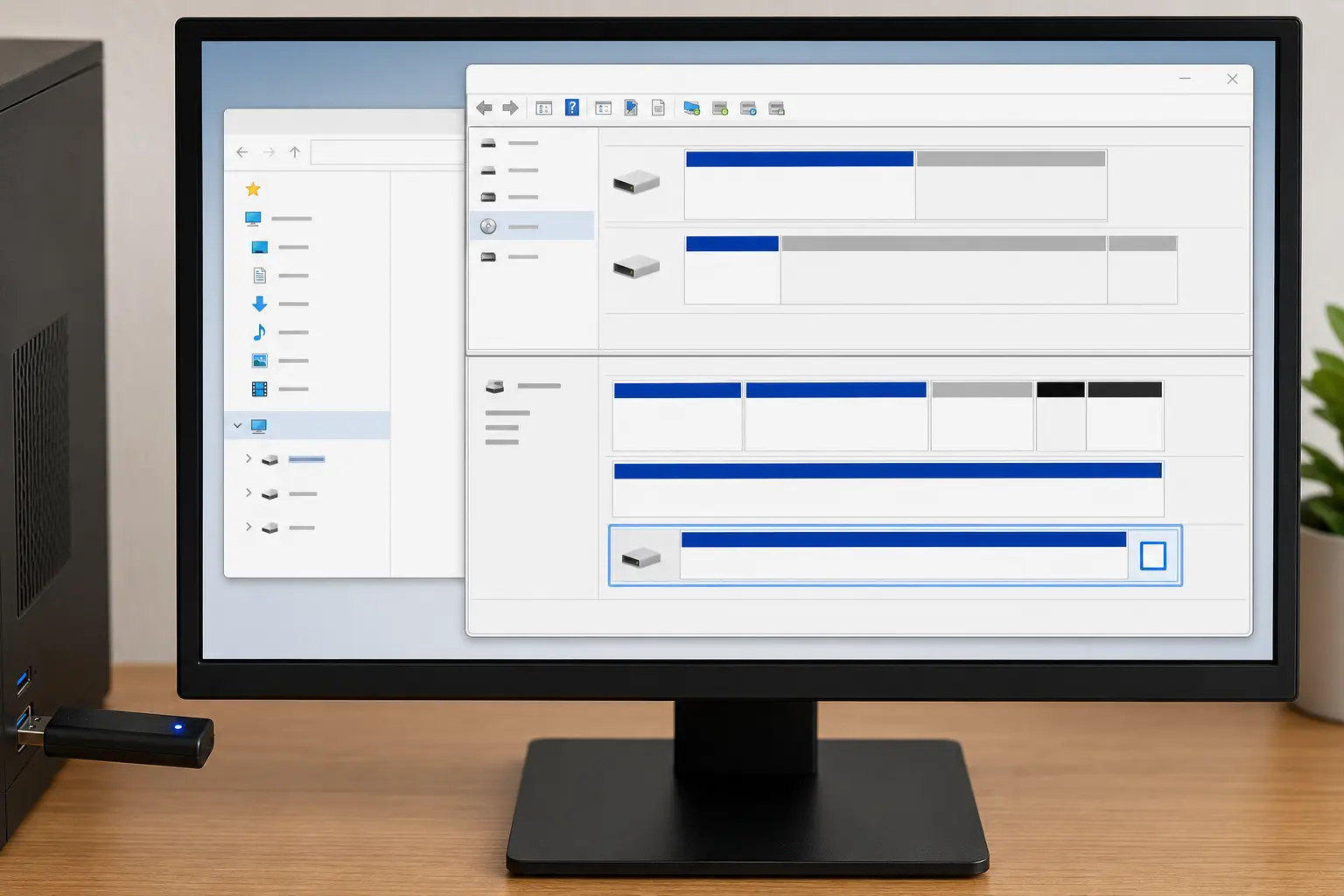 USB 인식 안 됨 Windows 디스크 관리 드라이브 문자