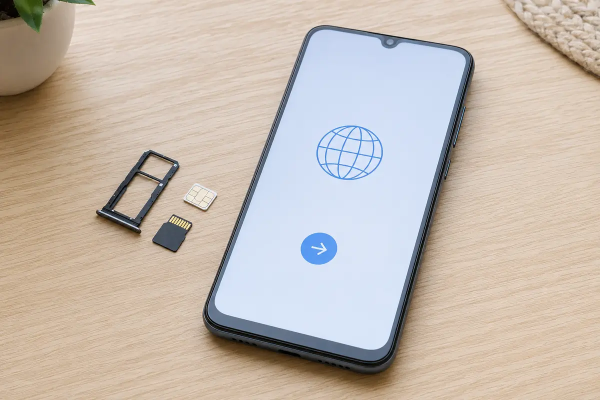 중고폰 SIM SD카드 분리와 공장초기화 완료 확인