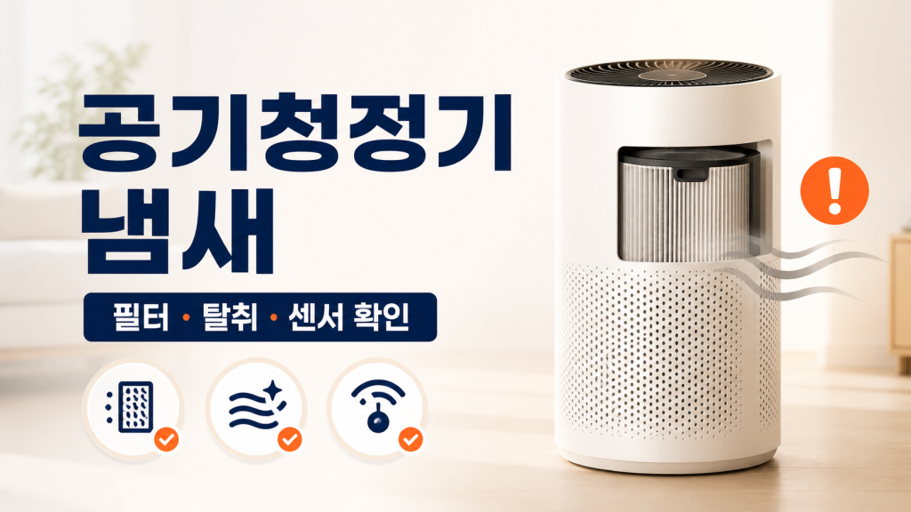 공기청정기에서 냄새가 나는 이유 필터 센서 점검
