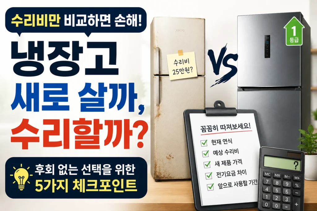 냉장고 수리 교체 판단법 수리비와 새 제품 가격 비교